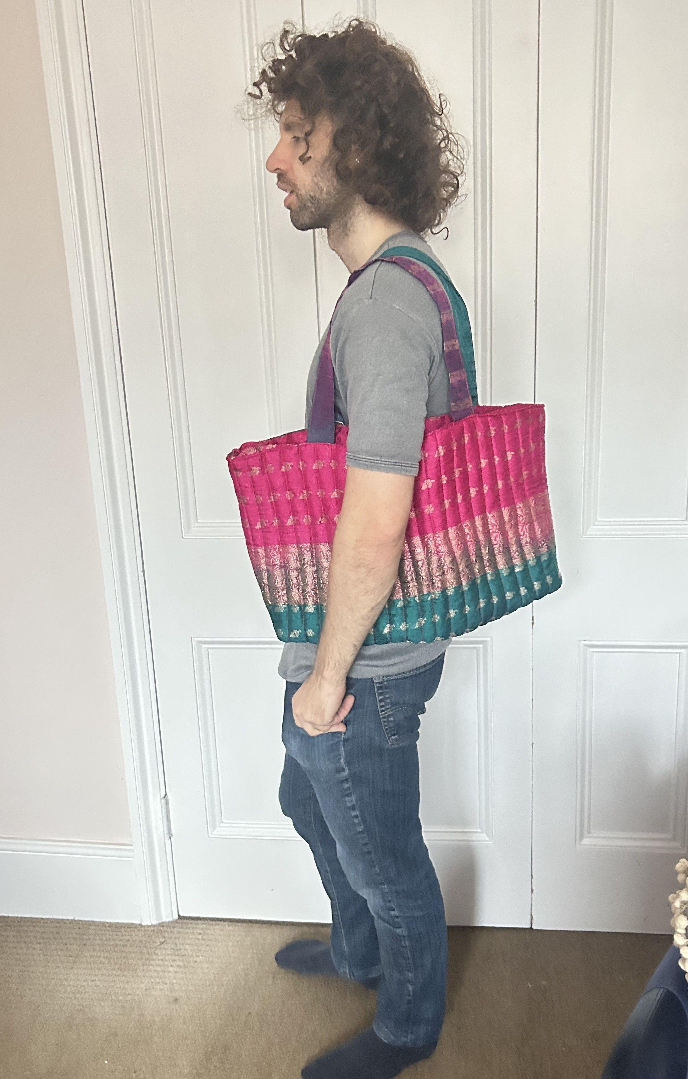 Reversible saree shopping bag 1